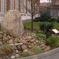 Schmuckgrafik zur Startseite zeigt einen Brunnen bestehend aus einem großen Findling